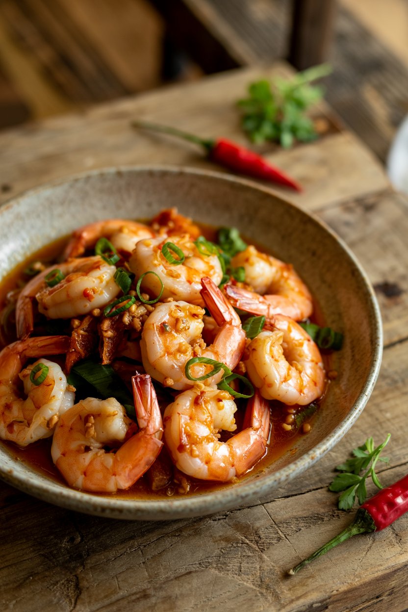 Spicy Garlic Shrimp Stir Fry