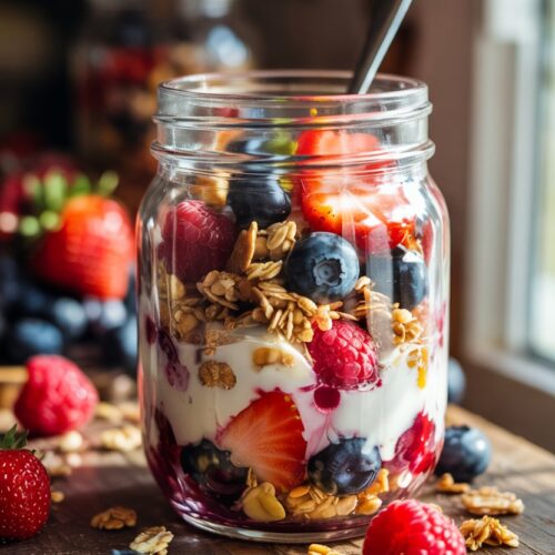 Yogurt Parfait with Granola and Berries
