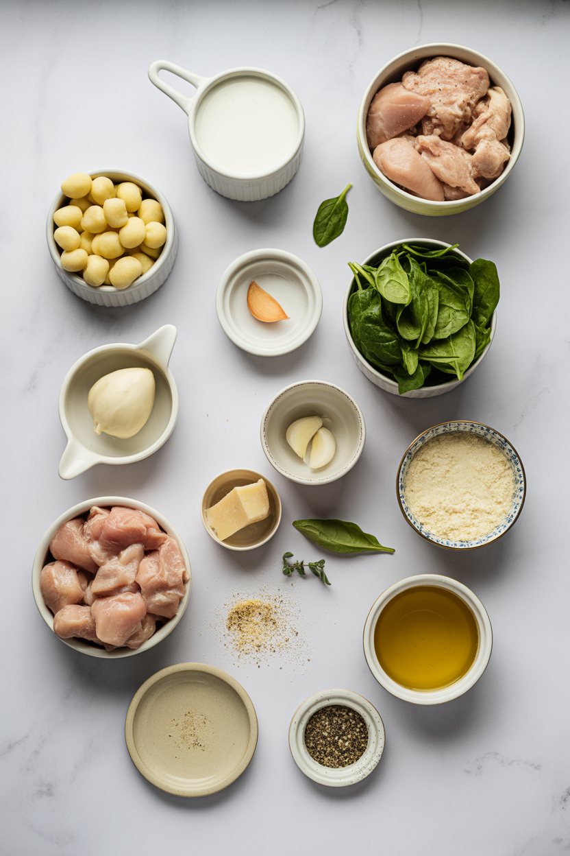 creamy-chicken-gnocchi-skillet ingredients