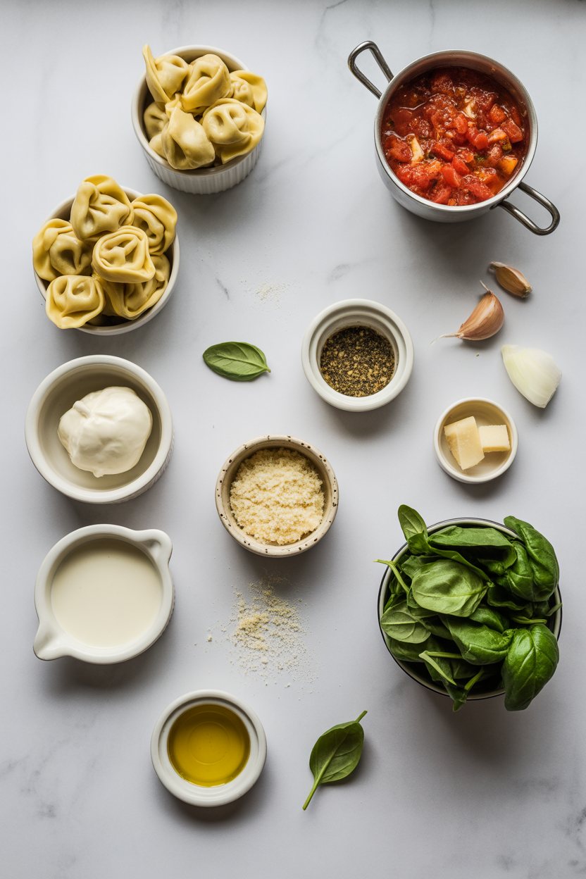 creamy-tomato-tortellini-skillet ingredients