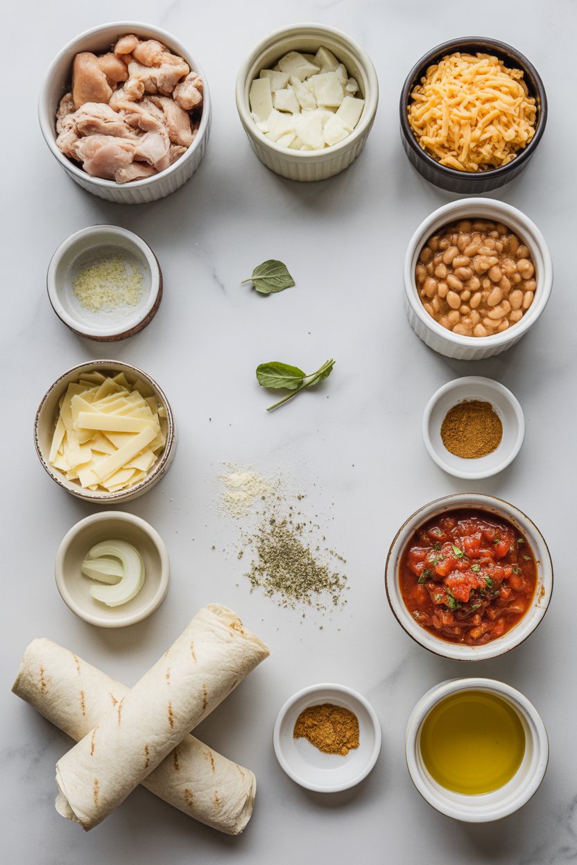 crispy-baked-chicken-chimichangas ingredients
