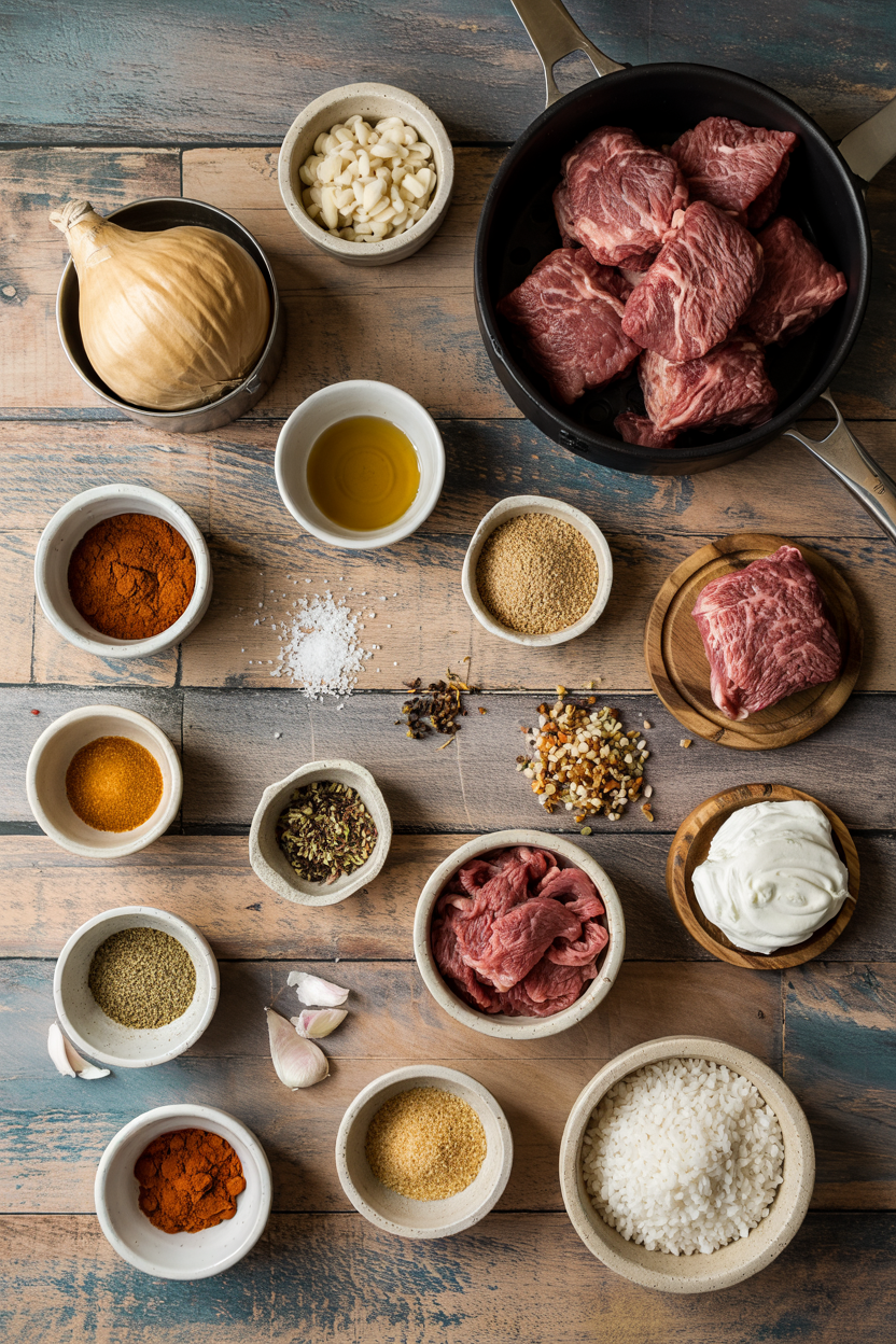 Ingredients for Air Fryer Beef Kibbeh