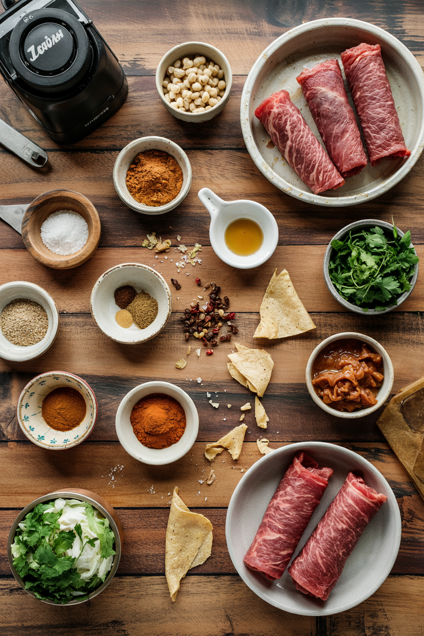 Ingredients for Air Fryer Beef Taquitos