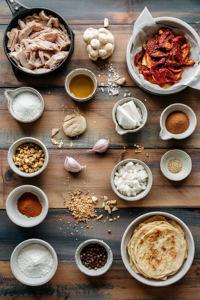 Ingredients for Air Fryer Chicken Shawarma Flatbread