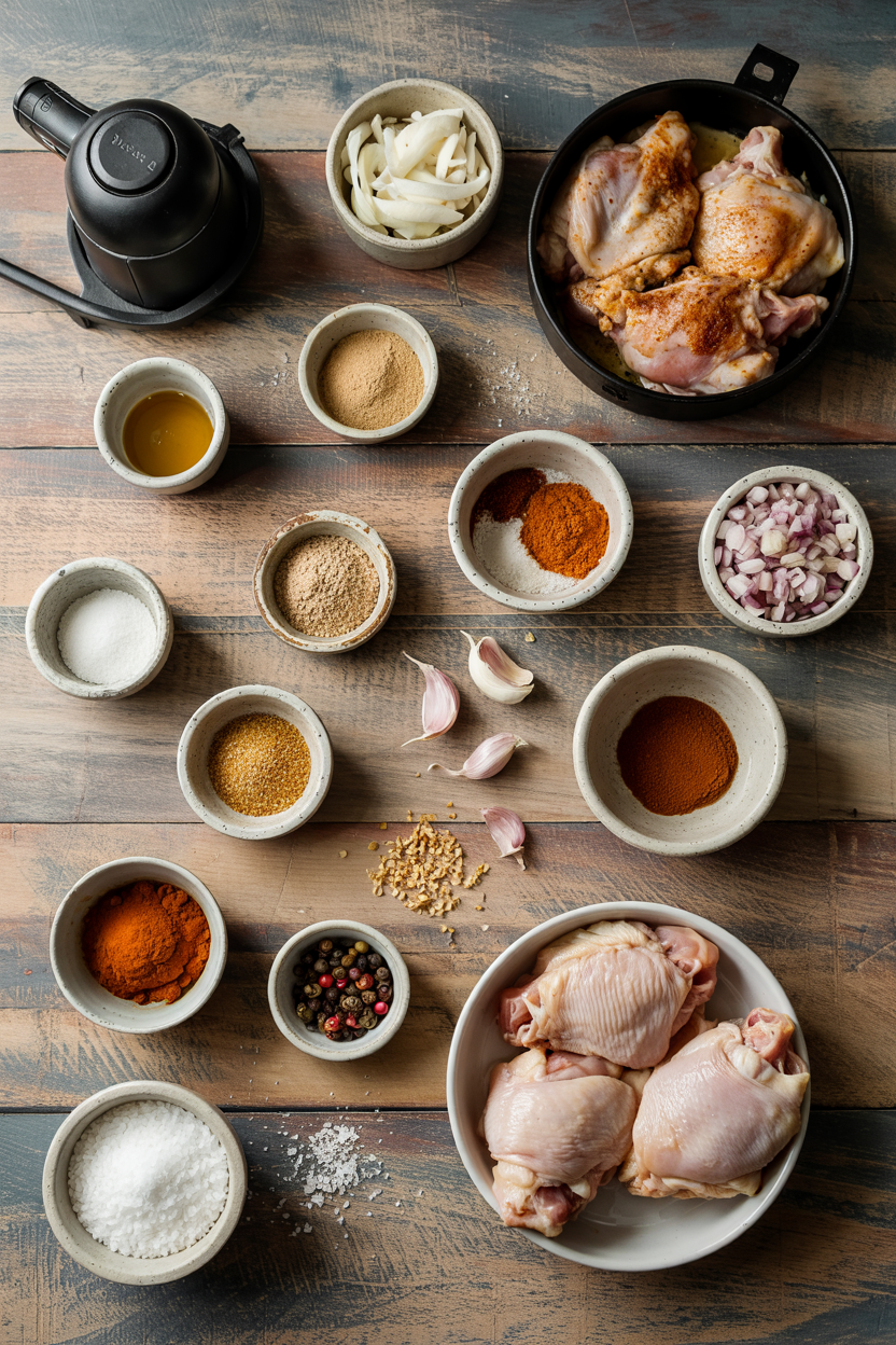 Ingredients for Air Fryer Chicken Shawarma Thighs