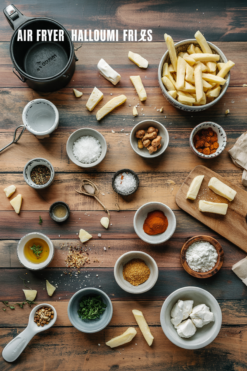 Ingredients for Air Fryer Halloumi Fries