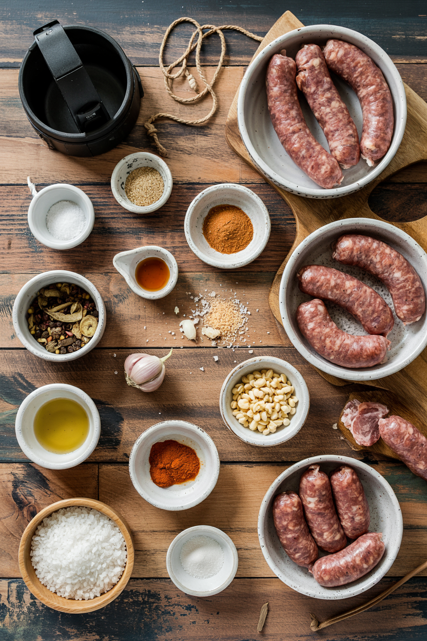 Ingredients for Air Fryer Italian Sausage Links