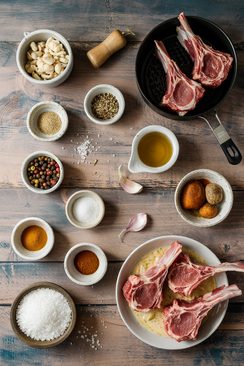 Ingredients for Air Fryer Lamb Chops