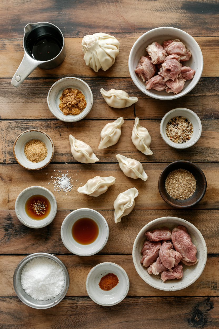 Ingredients for Air Fryer Pork Gyoza