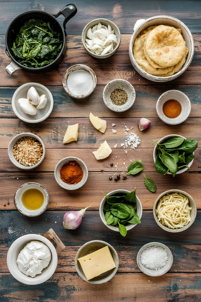 Ingredients for Air Fryer Spinach and Cheese Bourekas