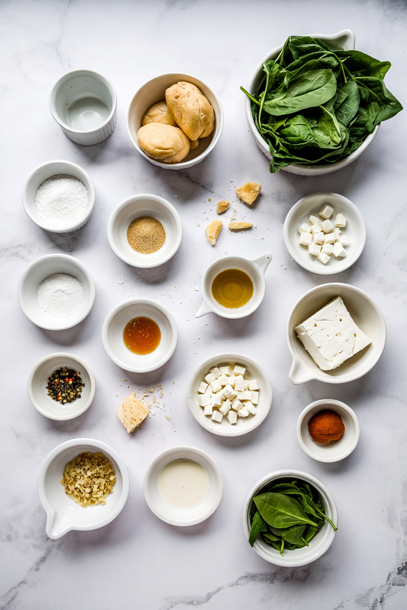 Ingredients for Air Fryer Spinach and Feta Hand Pies