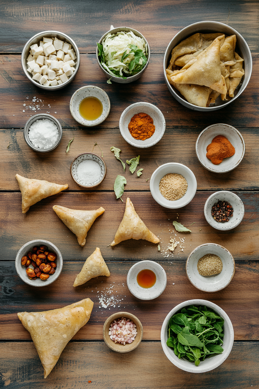 Ingredients for Air Fryer Vegetable Samosas