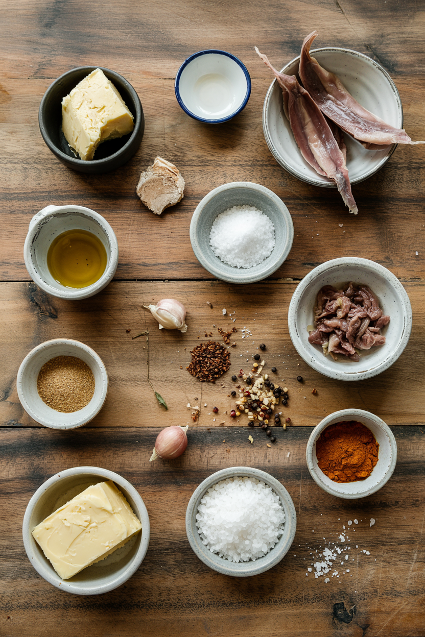 Ingredients for Anchovy Butter French-Style