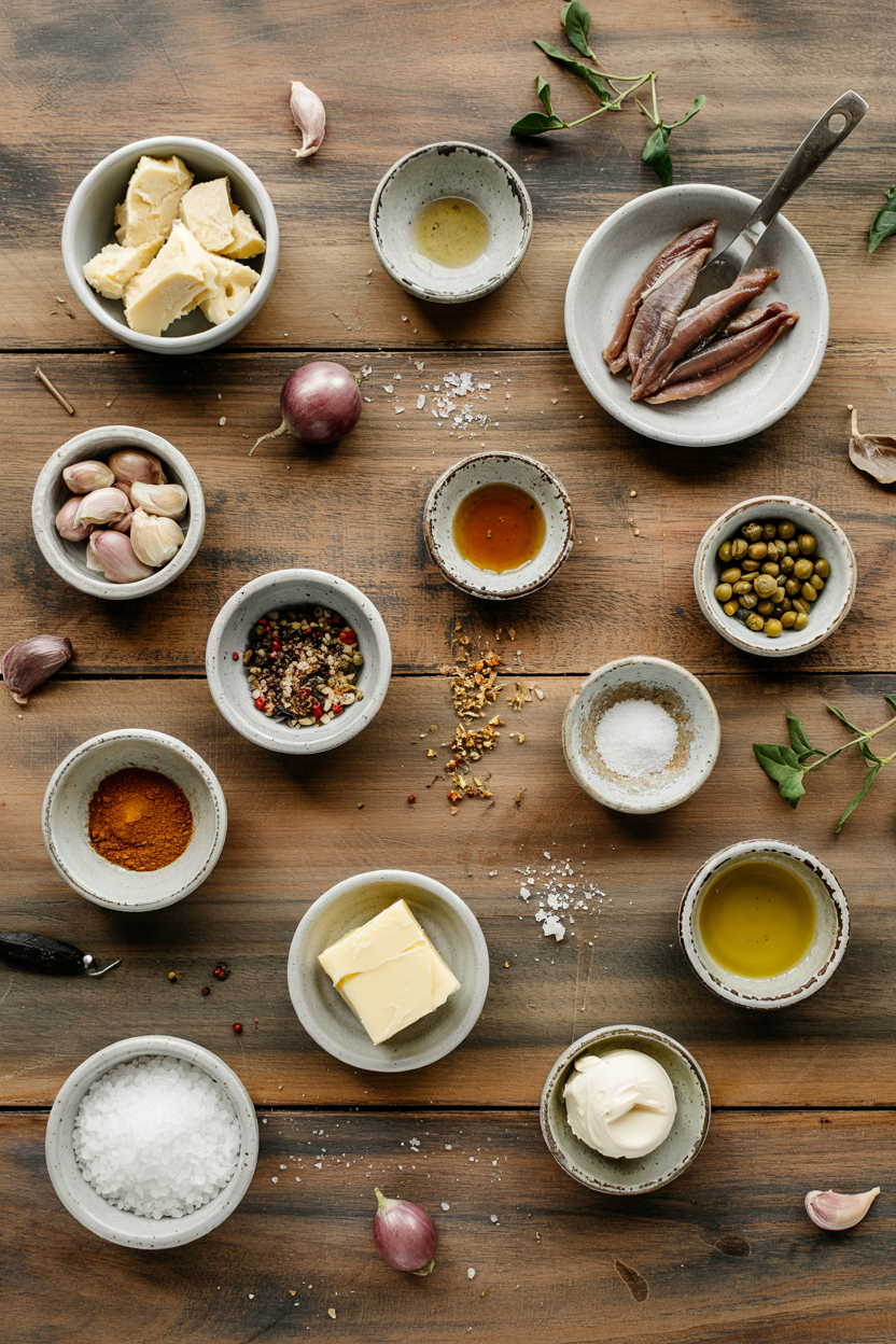 Ingredients for Anchovy Caper Butter