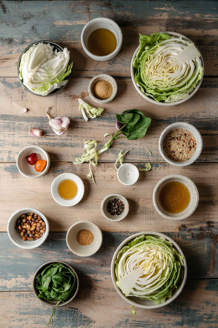 Ingredients for Asian Cabbage Slaw with Sesame Dressing