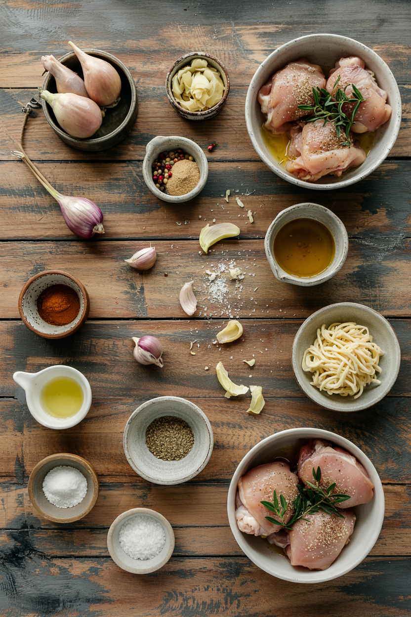 Ingredients for Baked Chicken Thighs with Herbs