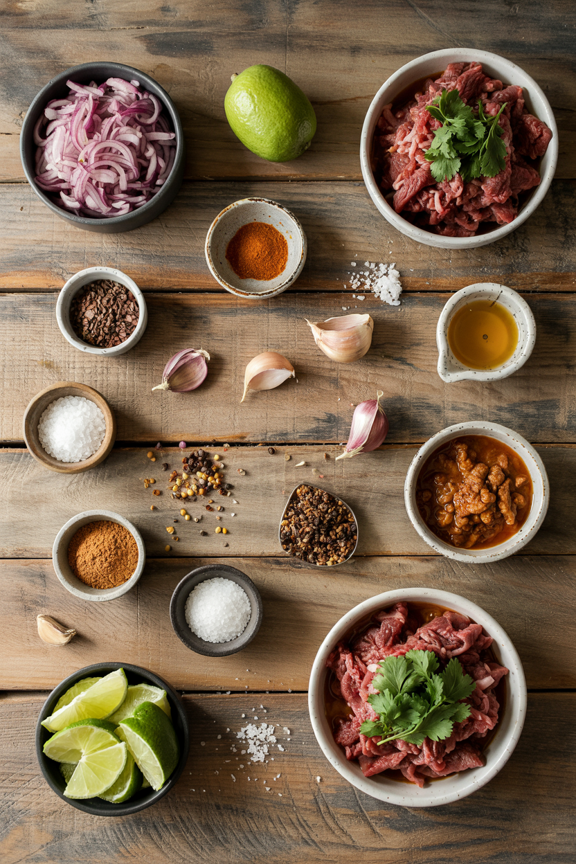 Ingredients for Beef Birria for Tacos