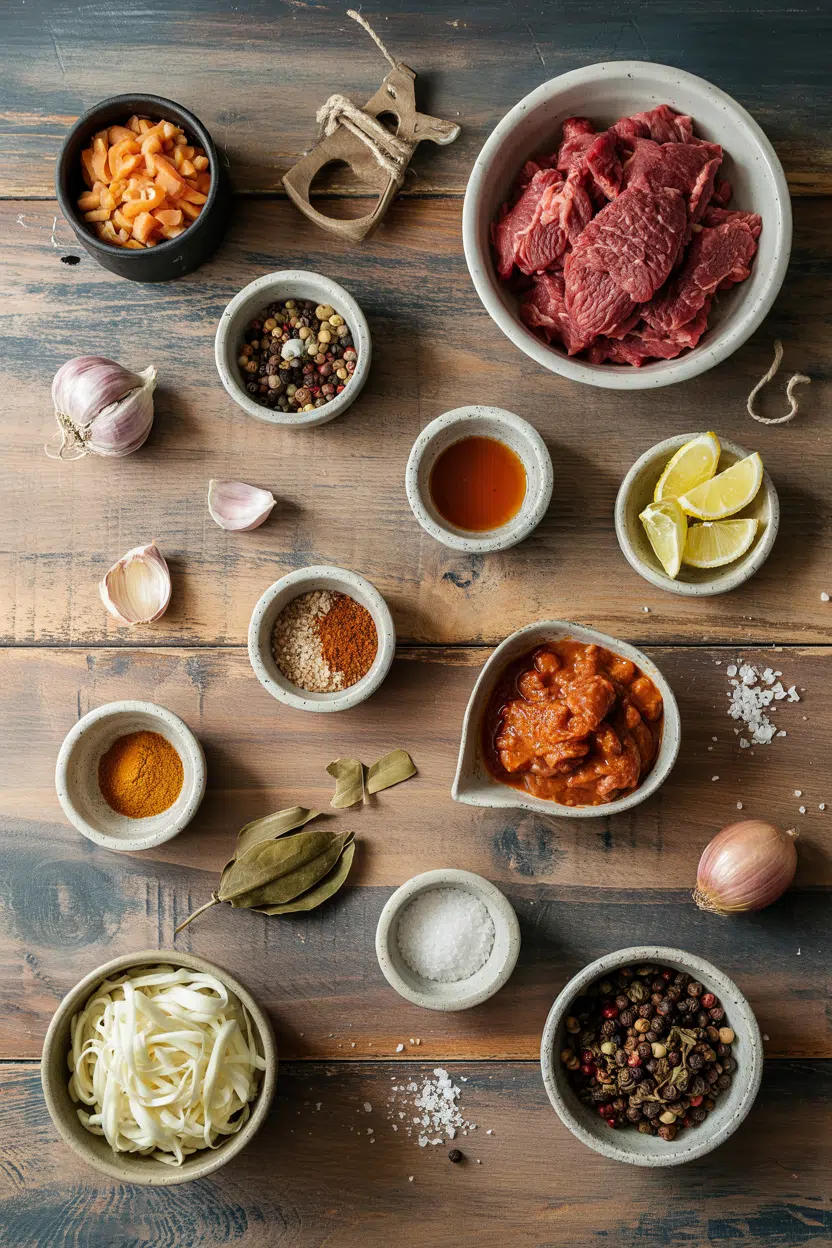 Ingredients for Beef Goulash Hungarian-Style