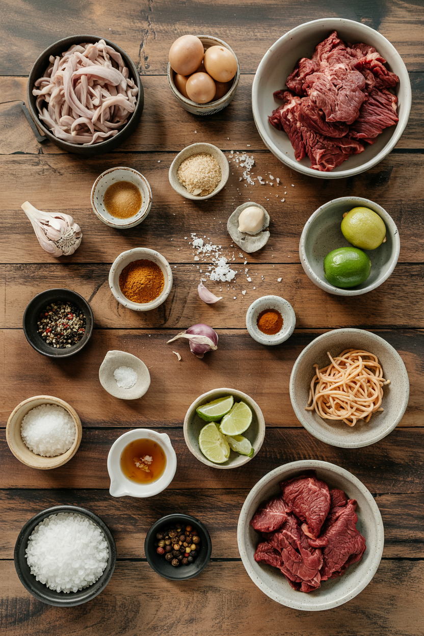 Ingredients for Beef Mechado Filipino-Style