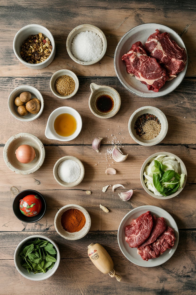 Ingredients for Beef Pepper Steak Chinese-Style
