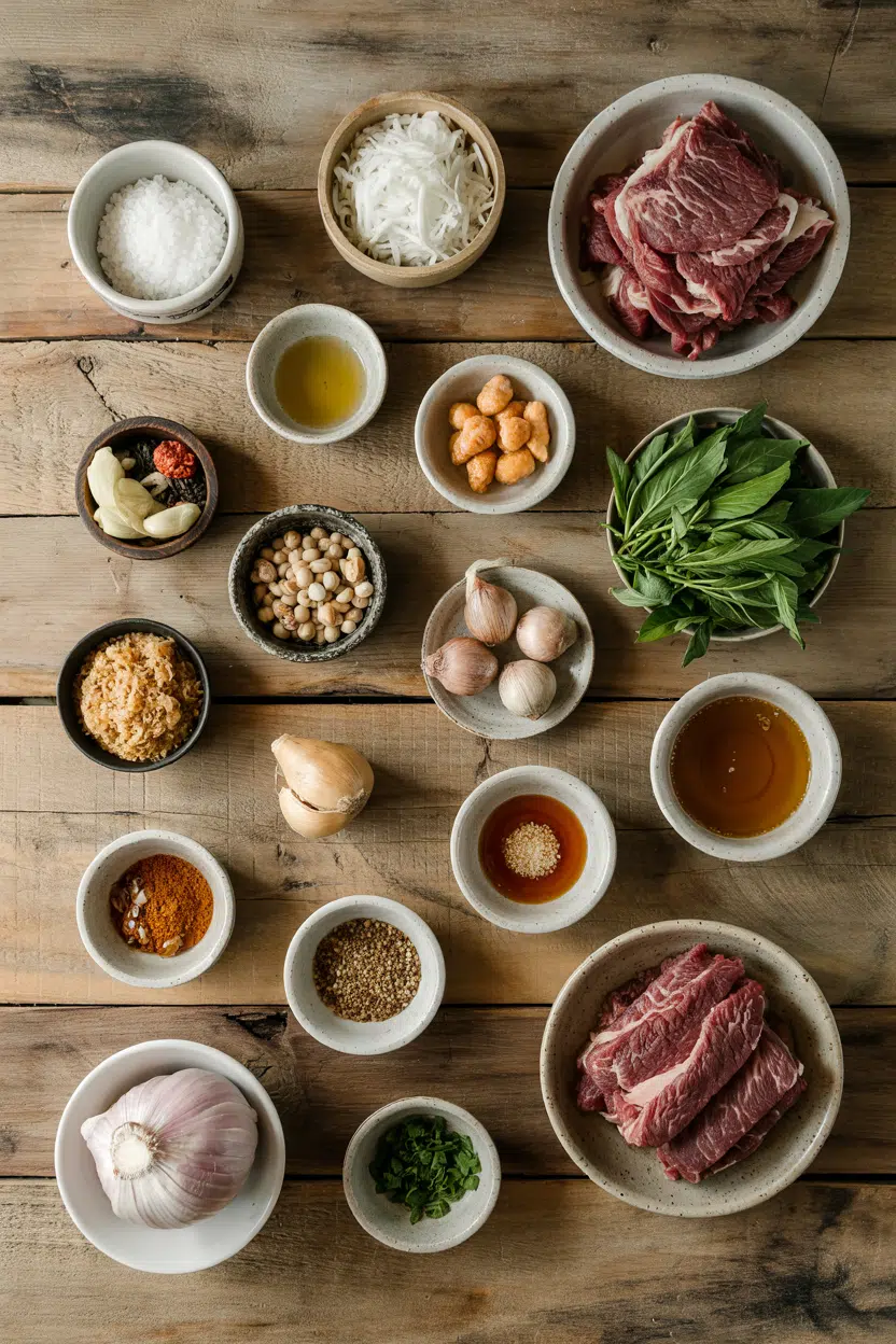 Ingredients for Beef Pho Vietnamese-Style