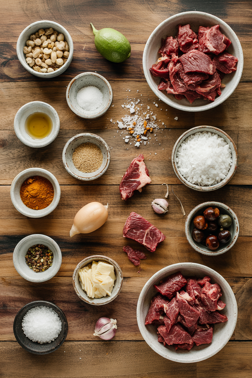 Ingredients for Beef Picadillo Cuban-Style