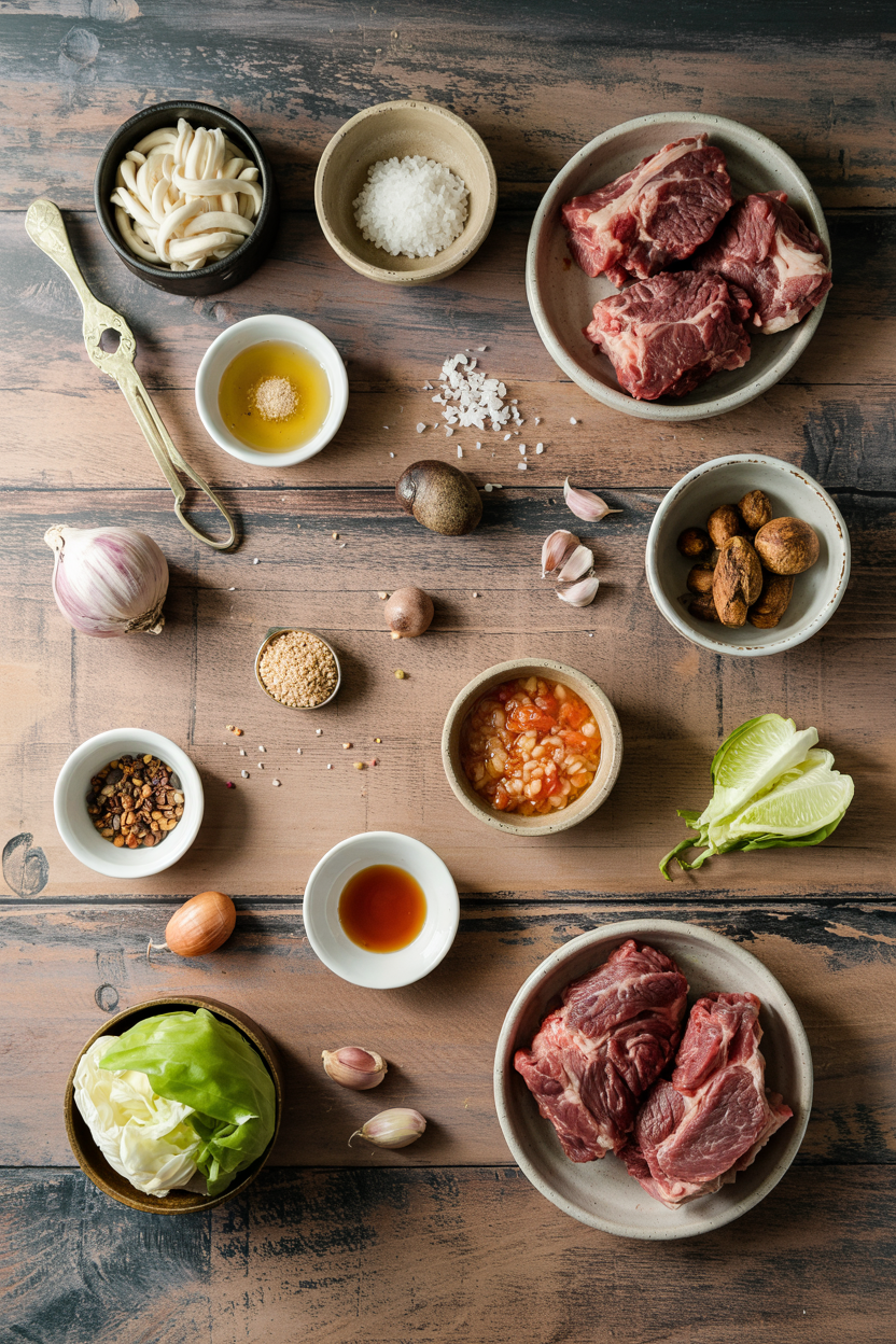 Ingredients for Beef Shank Caldereta Filipino-Style