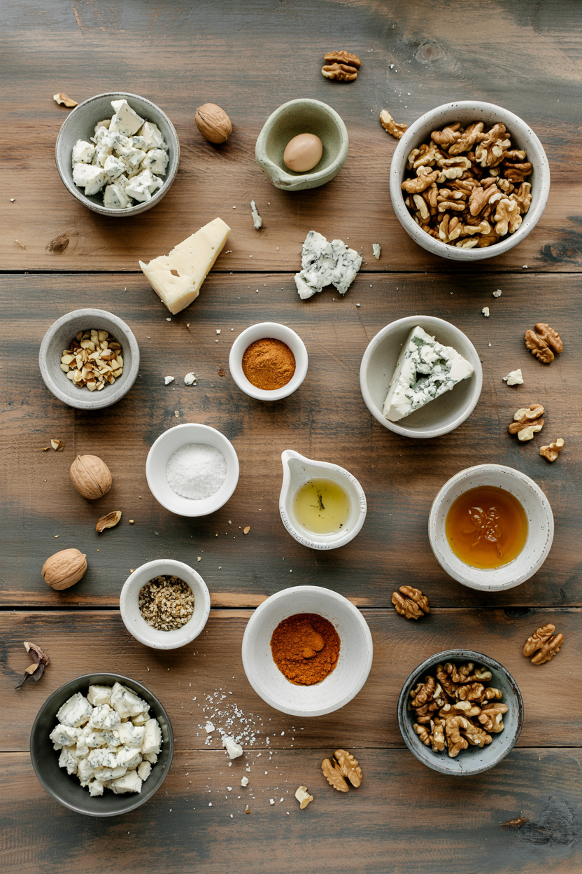 Ingredients for Blue Cheese Walnut Dip