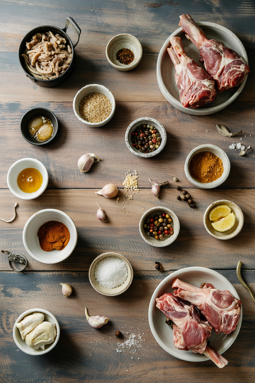 Ingredients for Braised Lamb Shanks