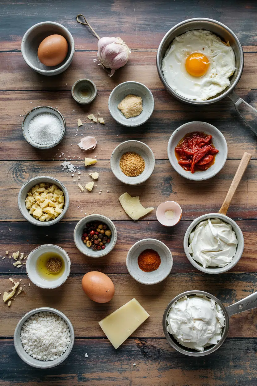Ingredients for Breakfast Khachapuri with Egg and Cheese