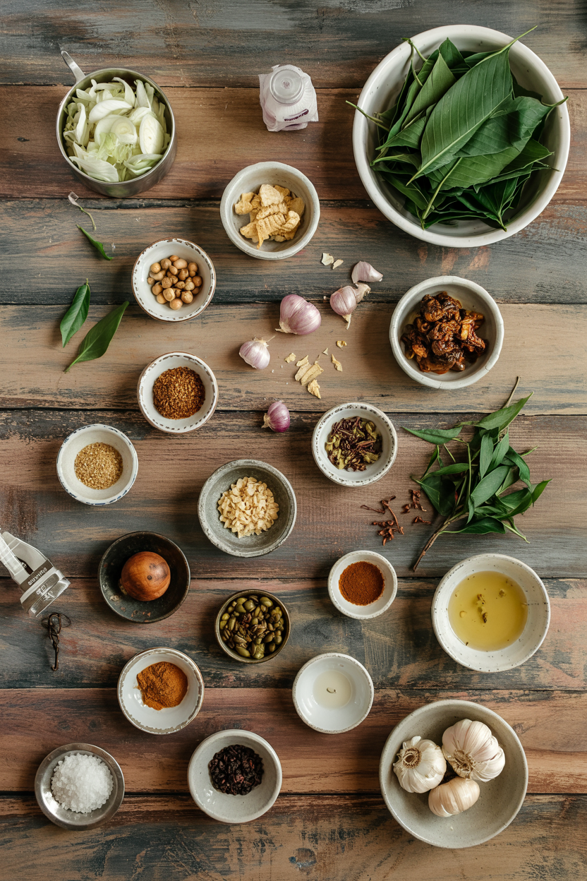 Ingredients for Burmese Tea Leaf Salad (Lahpet Thoke)