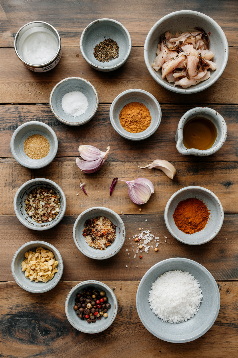 Ingredients for Cajun Blackened Catfish