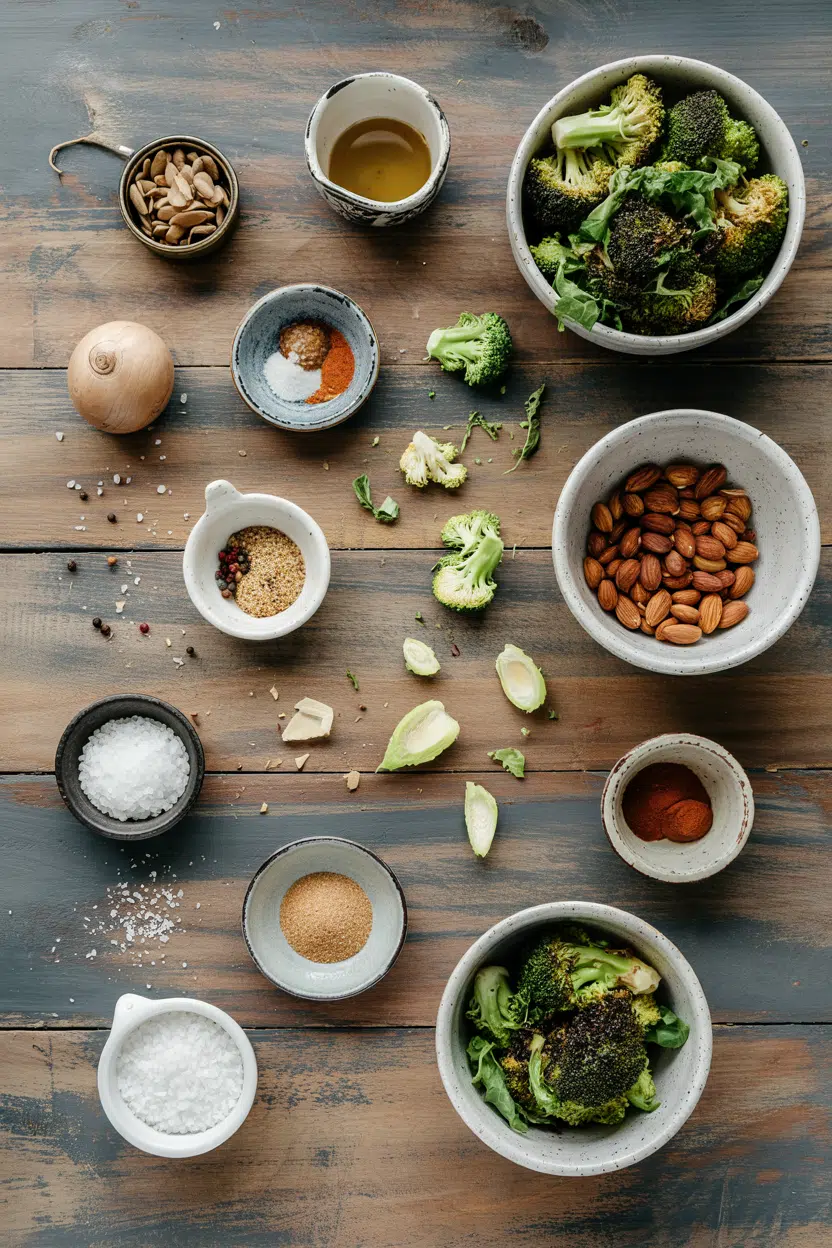 Ingredients for Charred Broccoli Salad with Almonds