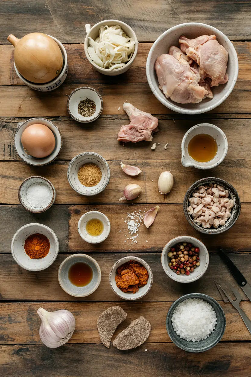 Ingredients for Chicken Adobo Filipino-Style