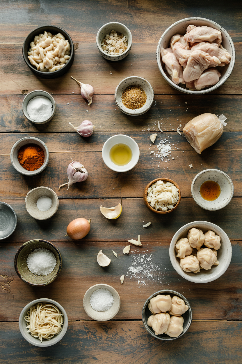 Ingredients for Chicken and Dumplings