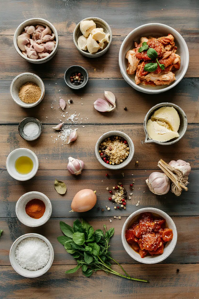 Ingredients for Chicken Cacciatore Italian-Style