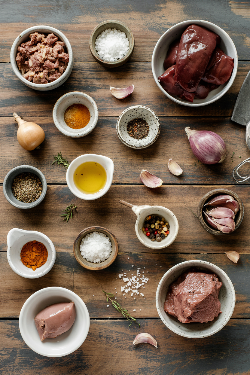 Ingredients for Chicken Liver Pâté