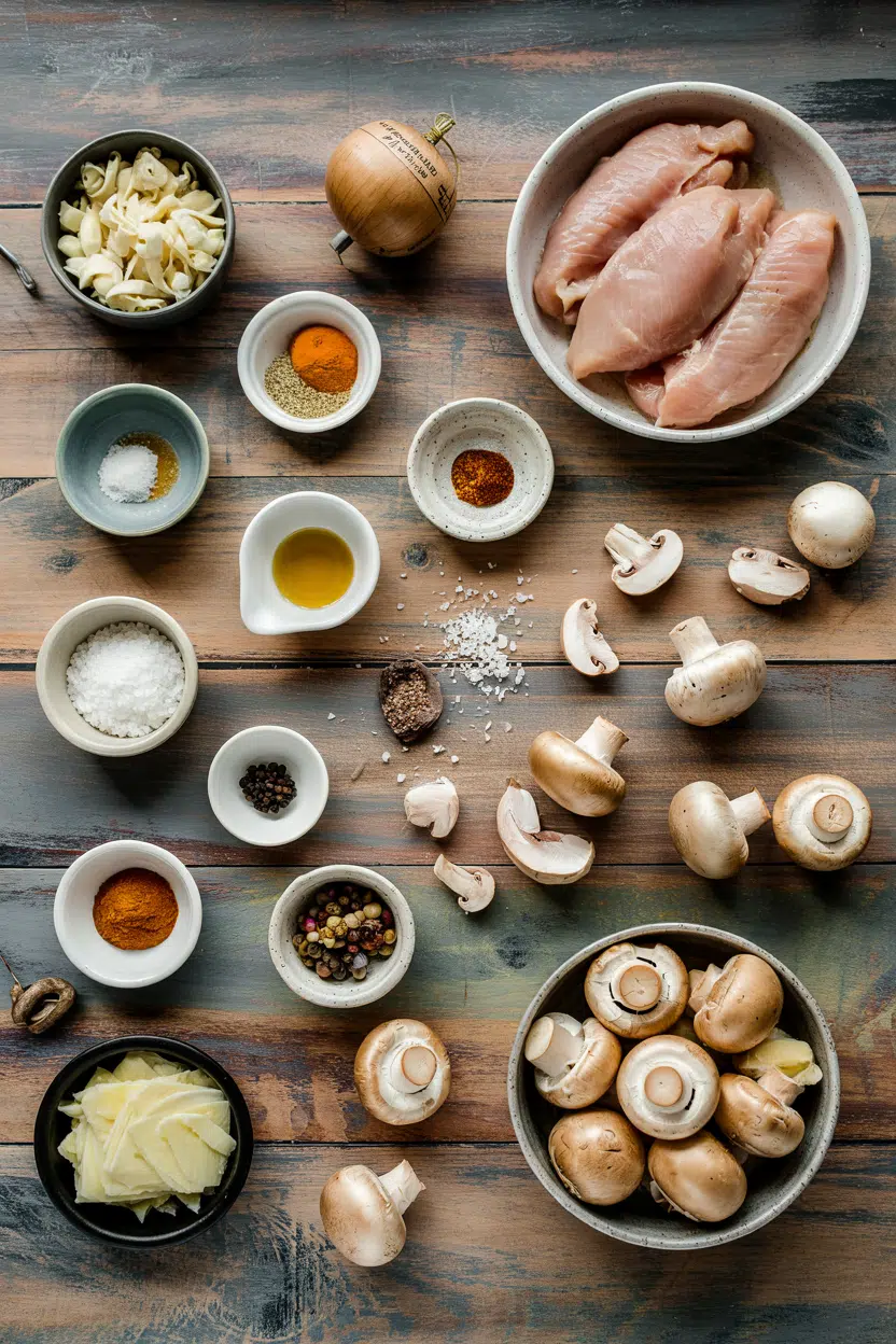 Ingredients for Chicken Marsala with Mushrooms