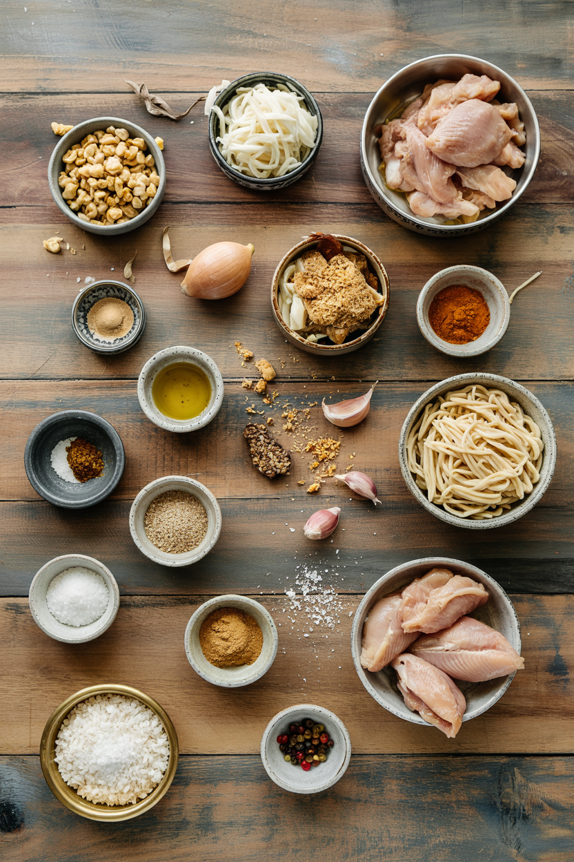 Ingredients for Chicken Pastilla Moroccan-Style