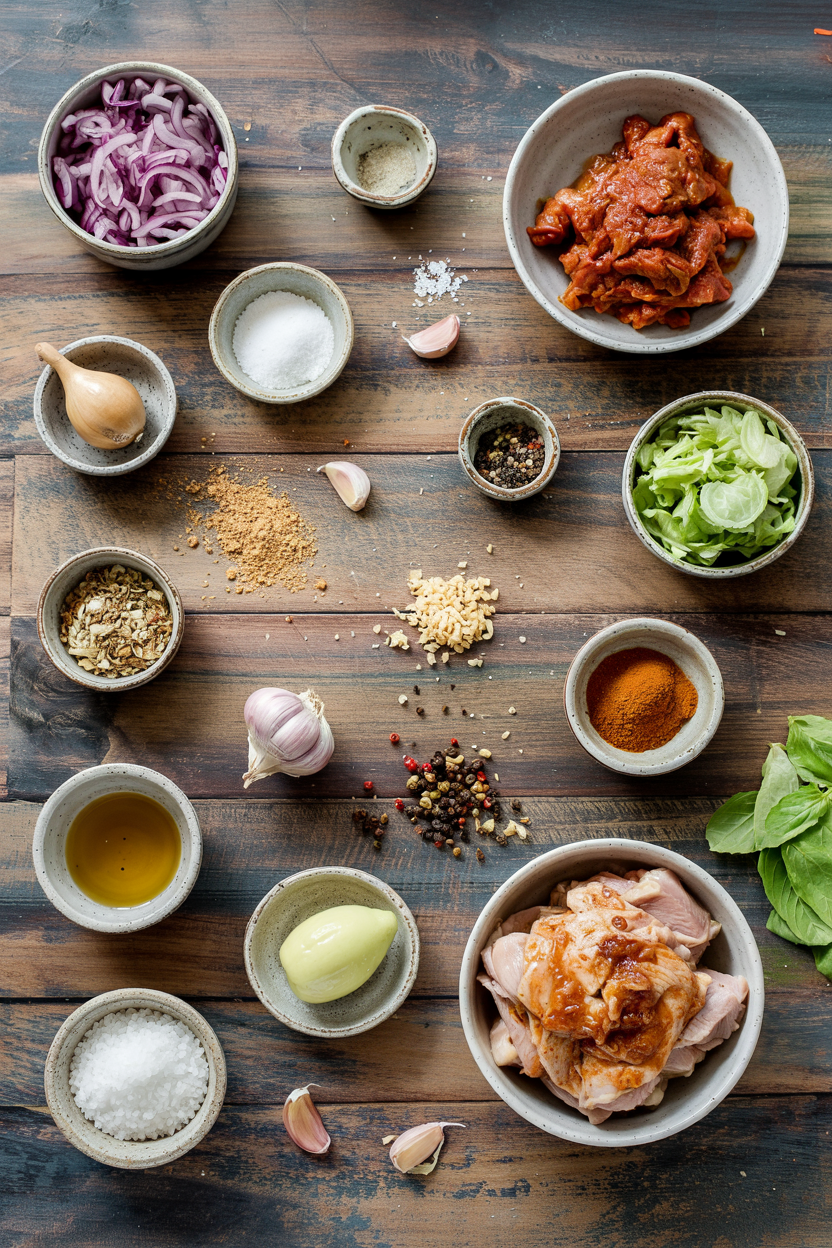 Ingredients for Chicken Shawarma with Garlic Sauce