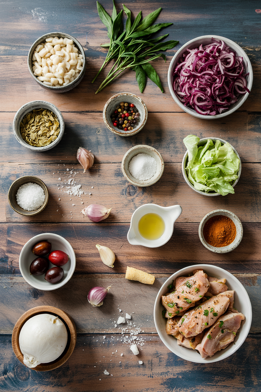 Ingredients for Chicken Souvlaki Greek-Style