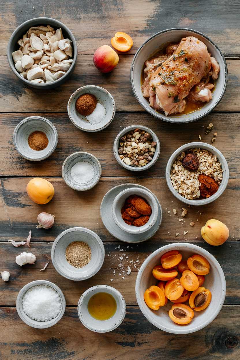 Ingredients for Chicken Tagine with Apricots