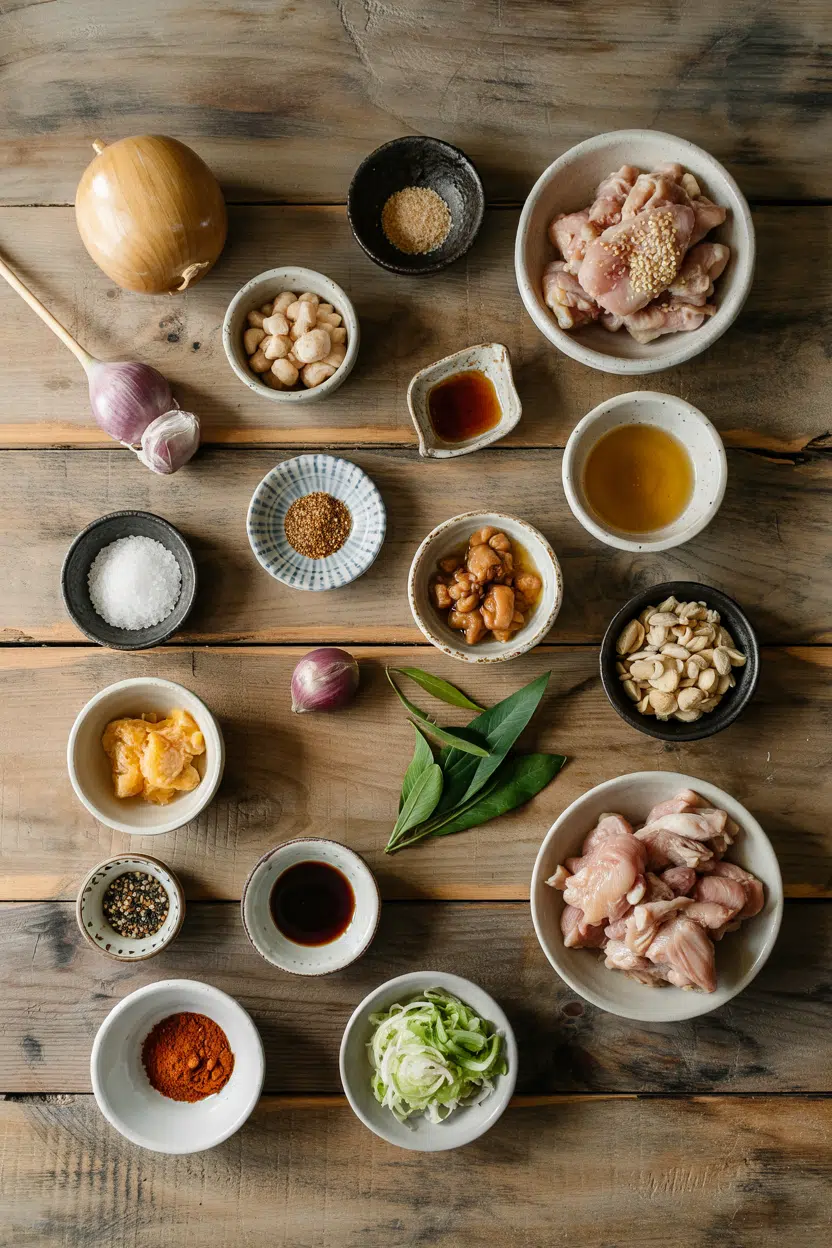 Ingredients for Chicken Yakitori Japanese-Style