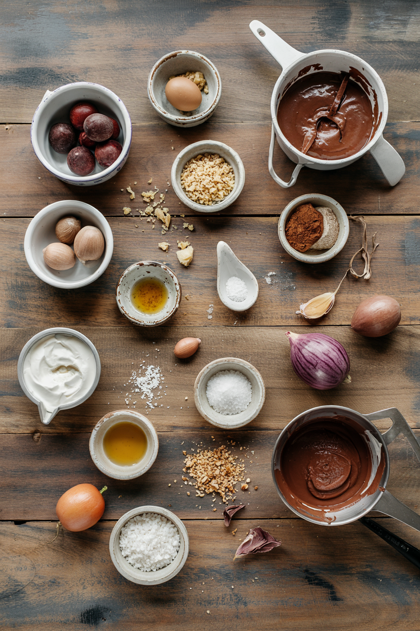 Ingredients for Chocolate Pots de Crème