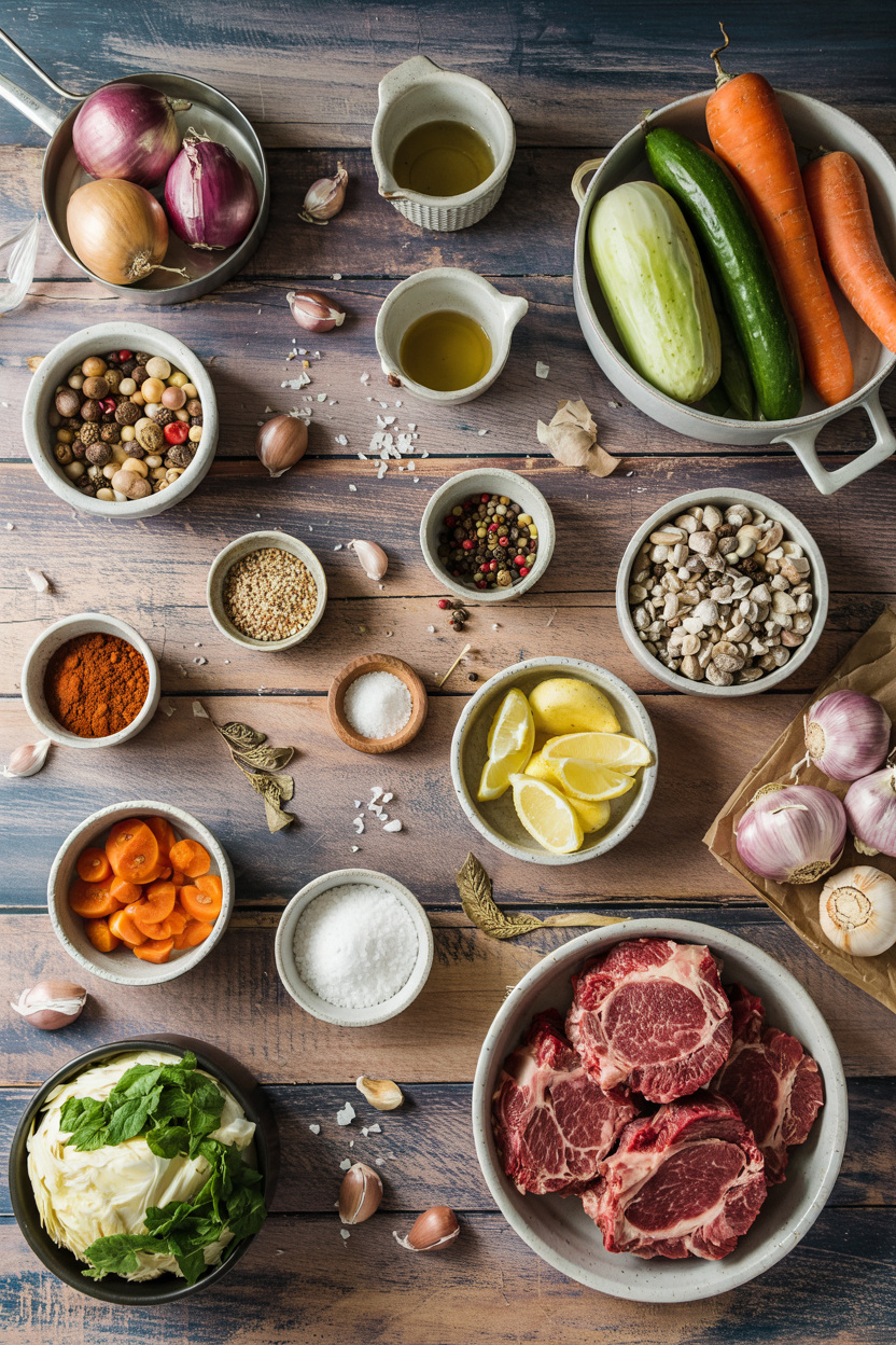 Ingredients for Classic Pot Roast with Vegetables