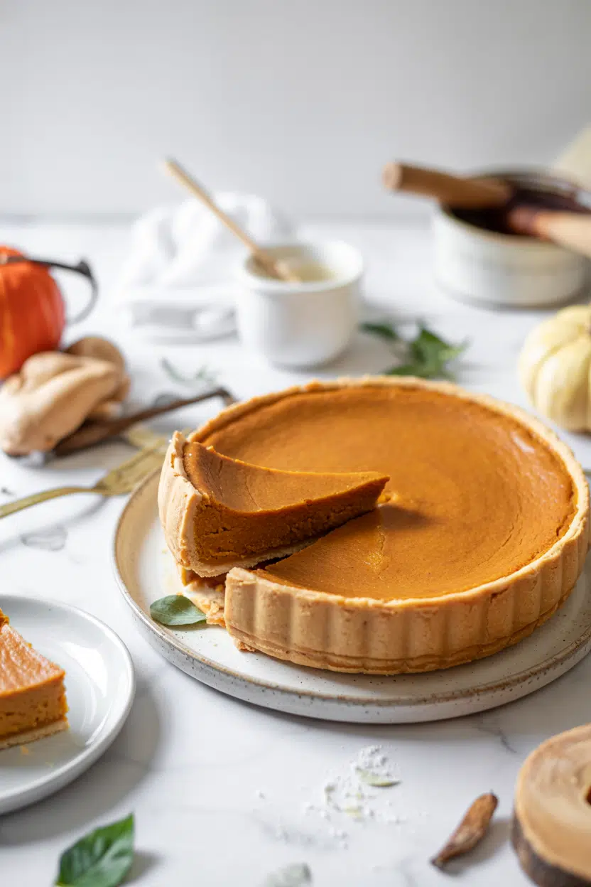 Classic Pumpkin Pie served on a plate