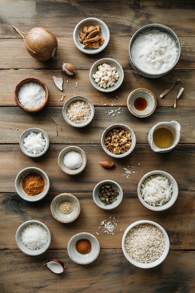 Ingredients for Coconut Milk Rice Porridge
