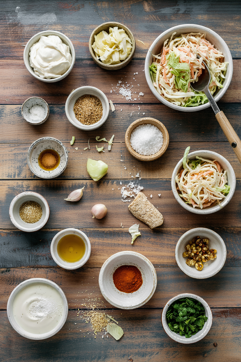 Ingredients for Creamy Coleslaw Dressing