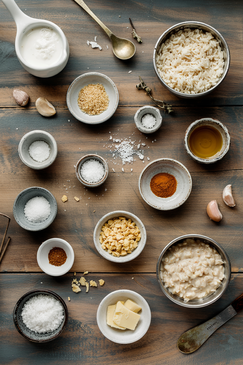 Ingredients for Creamy Rice Pudding