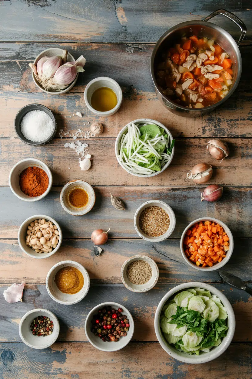 Ingredients for Crockpot Chicken Vegetable Soup
